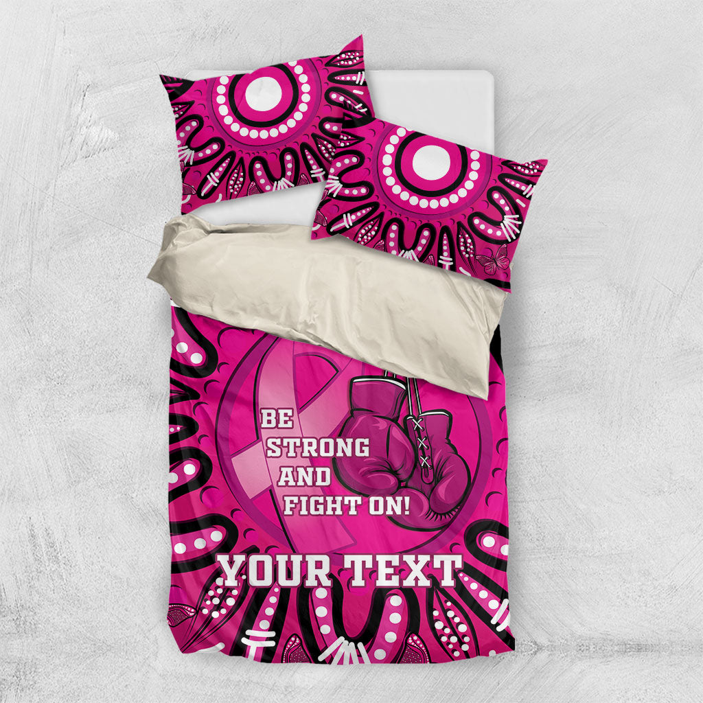 Personalised Australia Breast Cancer Bedding Set Pink Boxing Ribbon Be Strong And Fight On