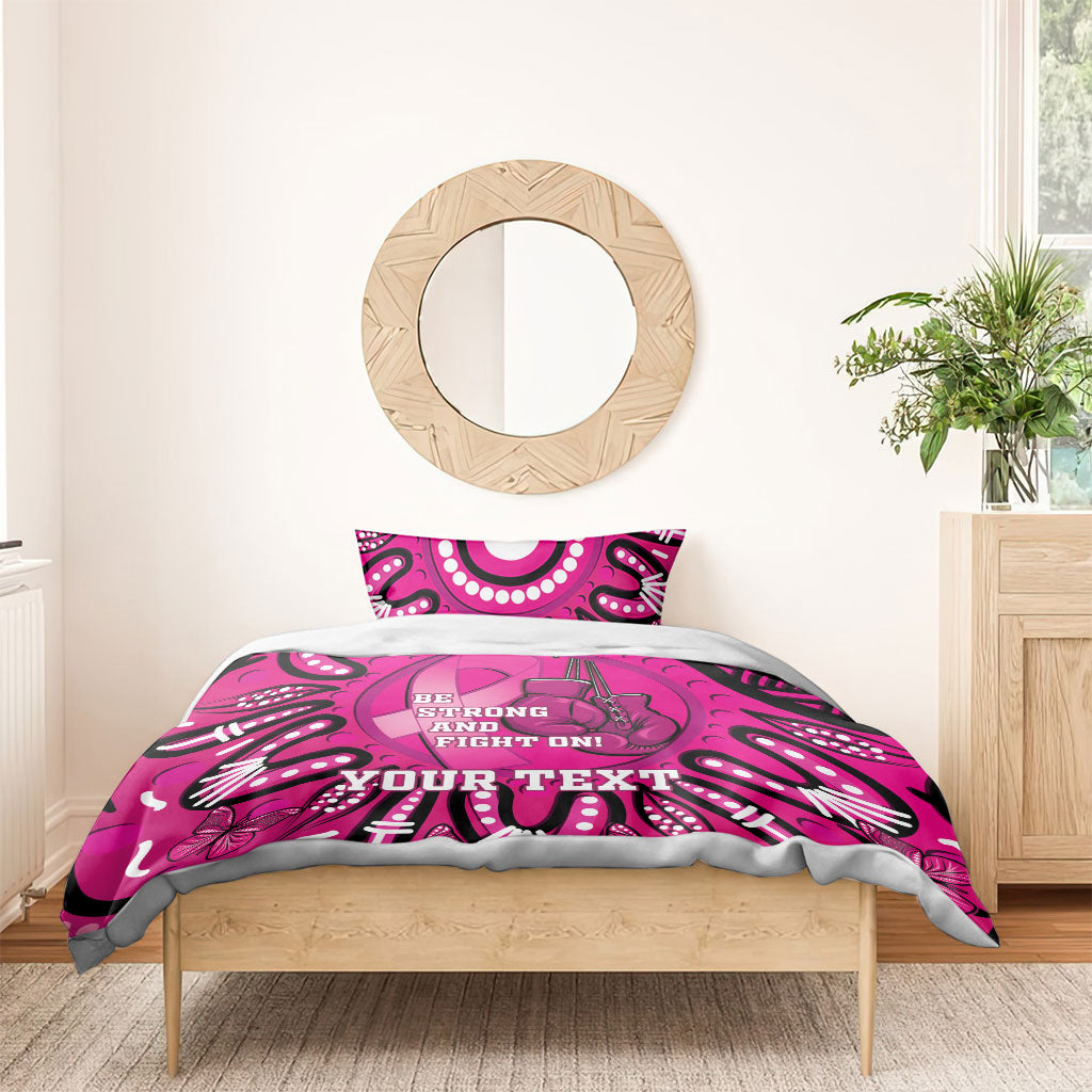 Personalised Australia Breast Cancer Bedding Set Pink Boxing Ribbon Be Strong And Fight On
