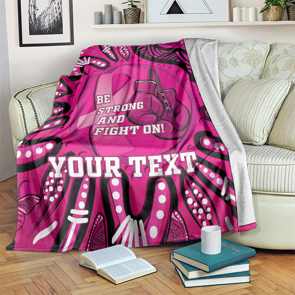 Personalised Australia Breast Cancer Blanket Pink Boxing Ribbon Be Strong And Fight On