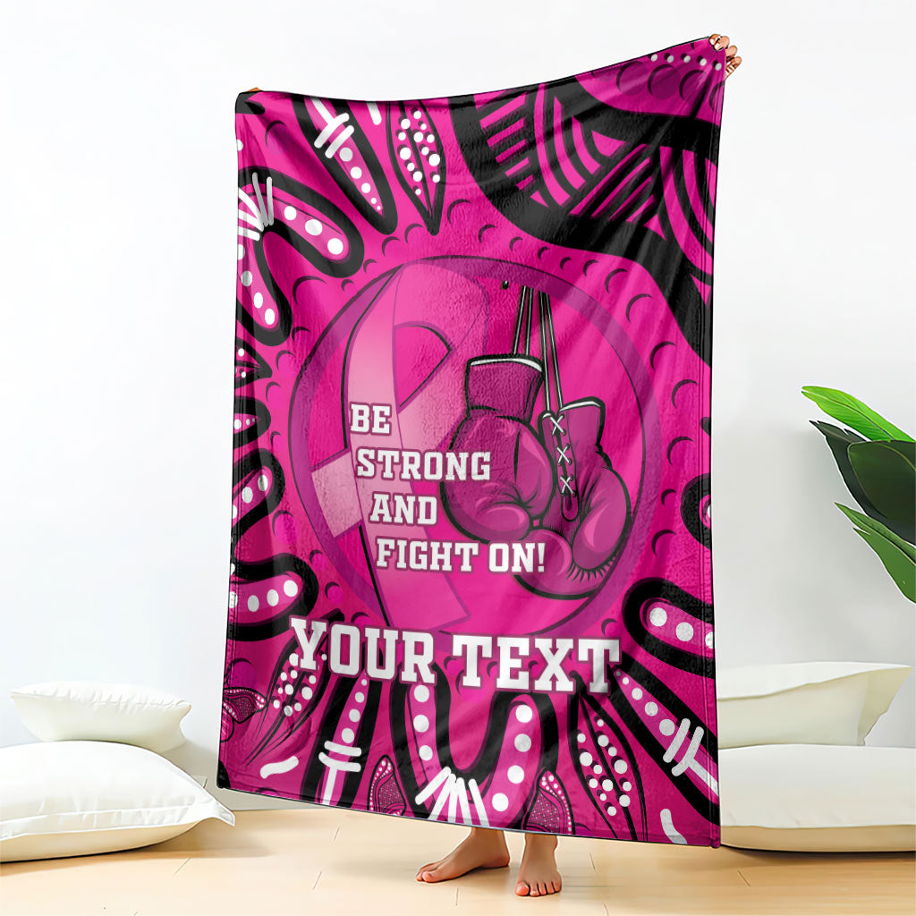 Personalised Australia Breast Cancer Blanket Pink Boxing Ribbon Be Strong And Fight On