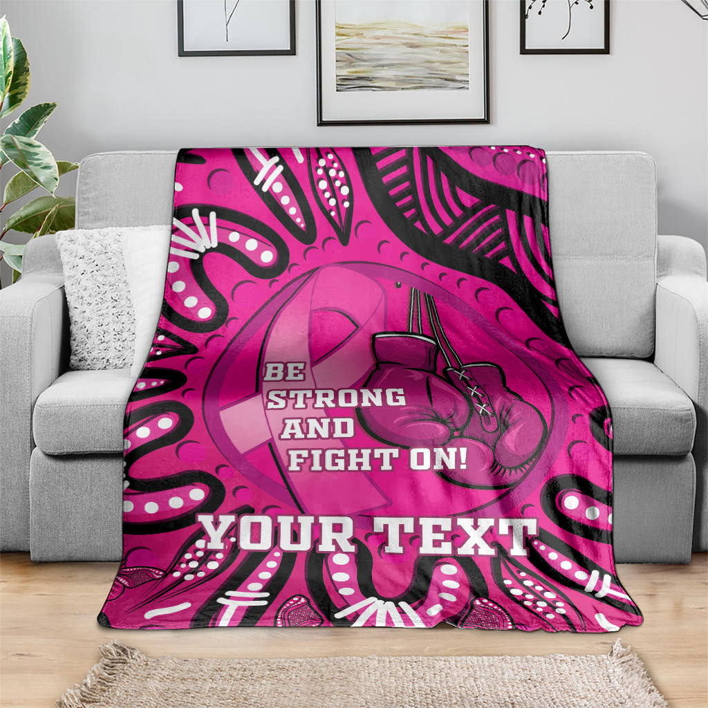 Personalised Australia Breast Cancer Blanket Pink Boxing Ribbon Be Strong And Fight On