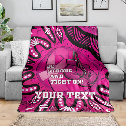 Personalised Australia Breast Cancer Blanket Pink Boxing Ribbon Be Strong And Fight On