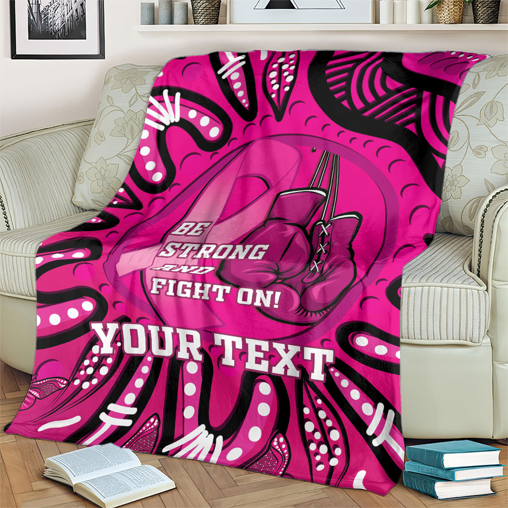Personalised Australia Breast Cancer Blanket Pink Boxing Ribbon Be Strong And Fight On