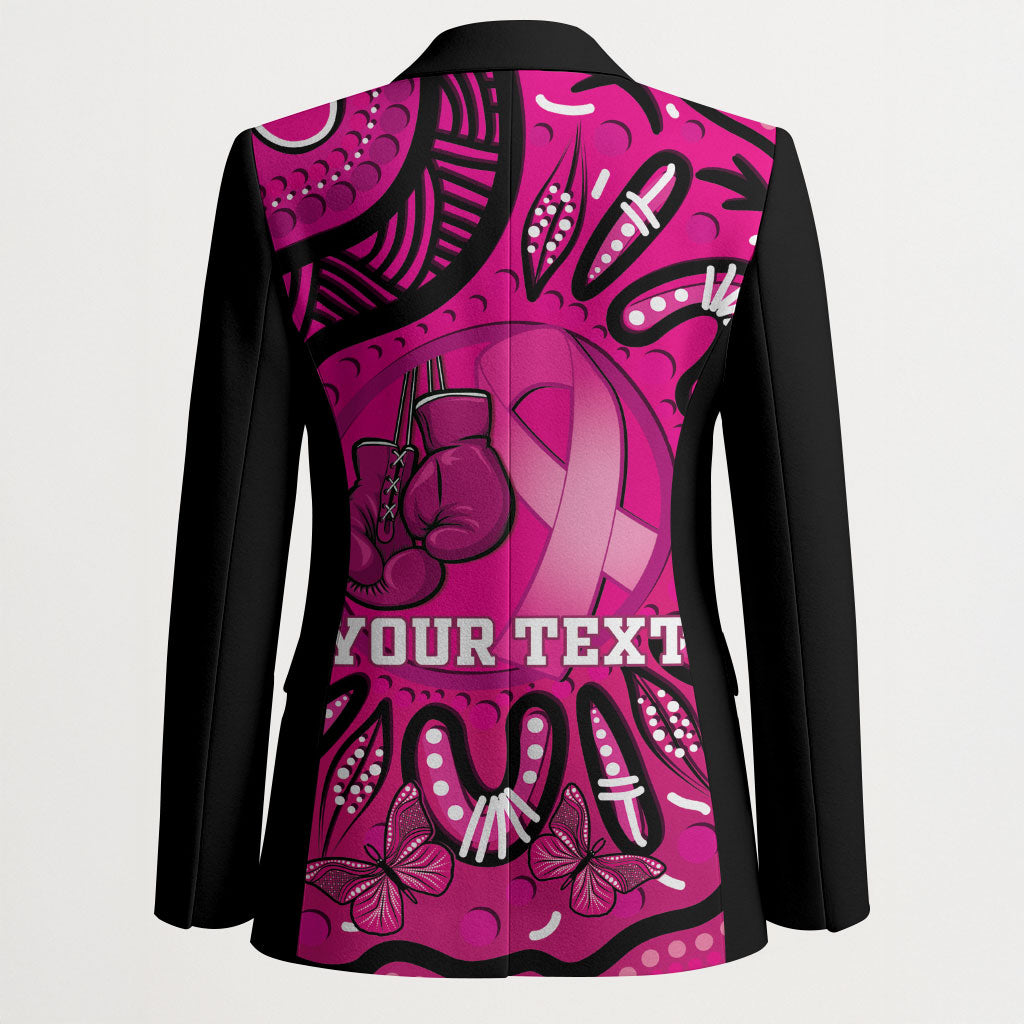 Personalised Australia Breast Cancer Blazer Pink Boxing Ribbon Be Strong And Fight On
