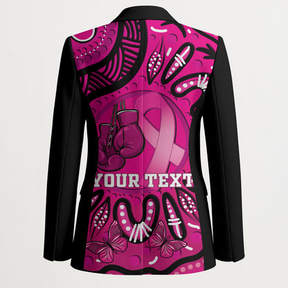 Personalised Australia Breast Cancer Blazer Pink Boxing Ribbon Be Strong And Fight On