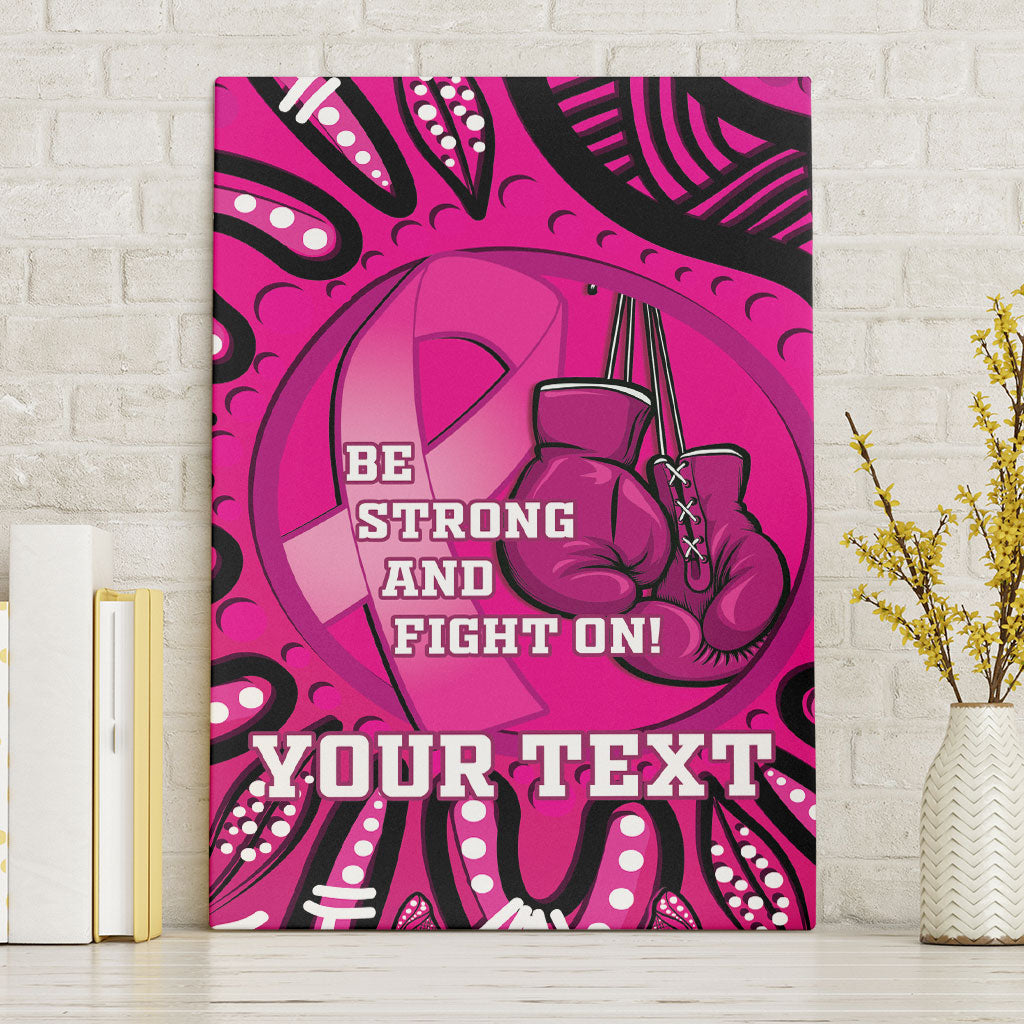 Personalised Australia Breast Cancer Canvas Wall Art Pink Boxing Ribbon Be Strong And Fight On