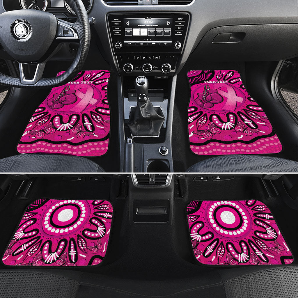 Personalised Australia Breast Cancer Car Mats Pink Boxing Ribbon Be Strong And Fight On