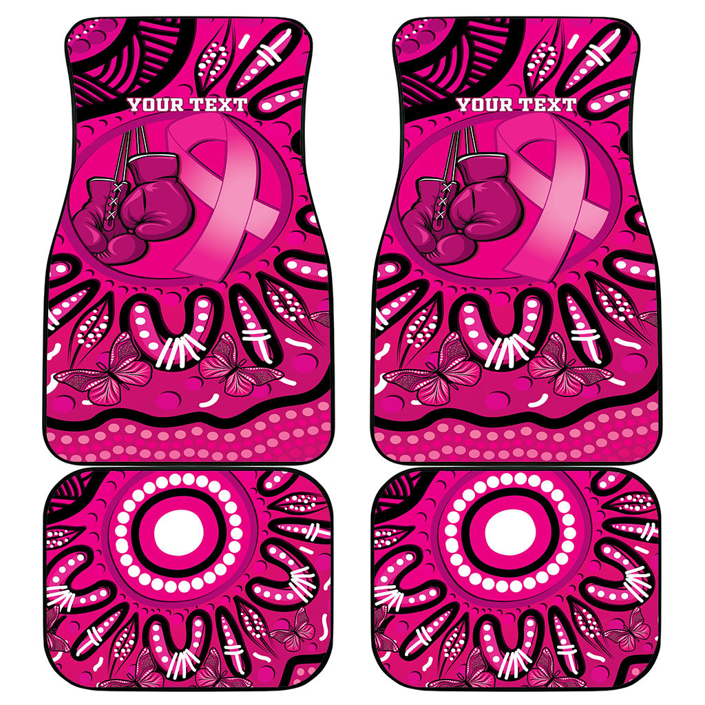 Personalised Australia Breast Cancer Car Mats Pink Boxing Ribbon Be Strong And Fight On