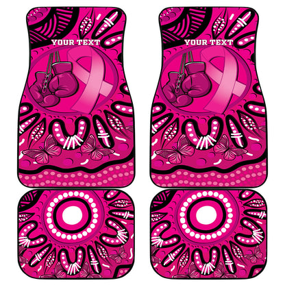 Personalised Australia Breast Cancer Car Mats Pink Boxing Ribbon Be Strong And Fight On