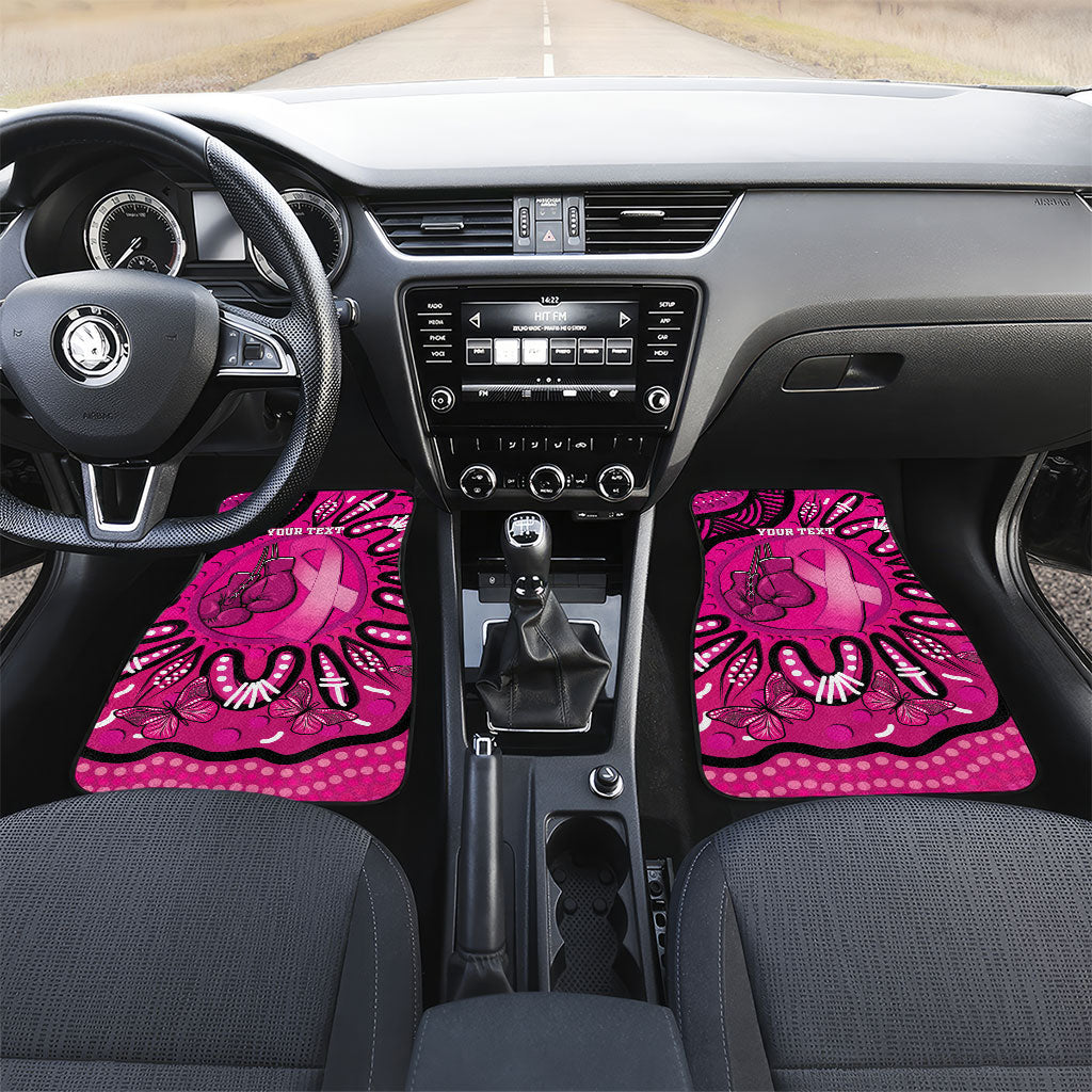 Personalised Australia Breast Cancer Car Mats Pink Boxing Ribbon Be Strong And Fight On