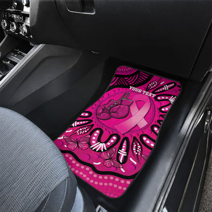 Personalised Australia Breast Cancer Car Mats Pink Boxing Ribbon Be Strong And Fight On