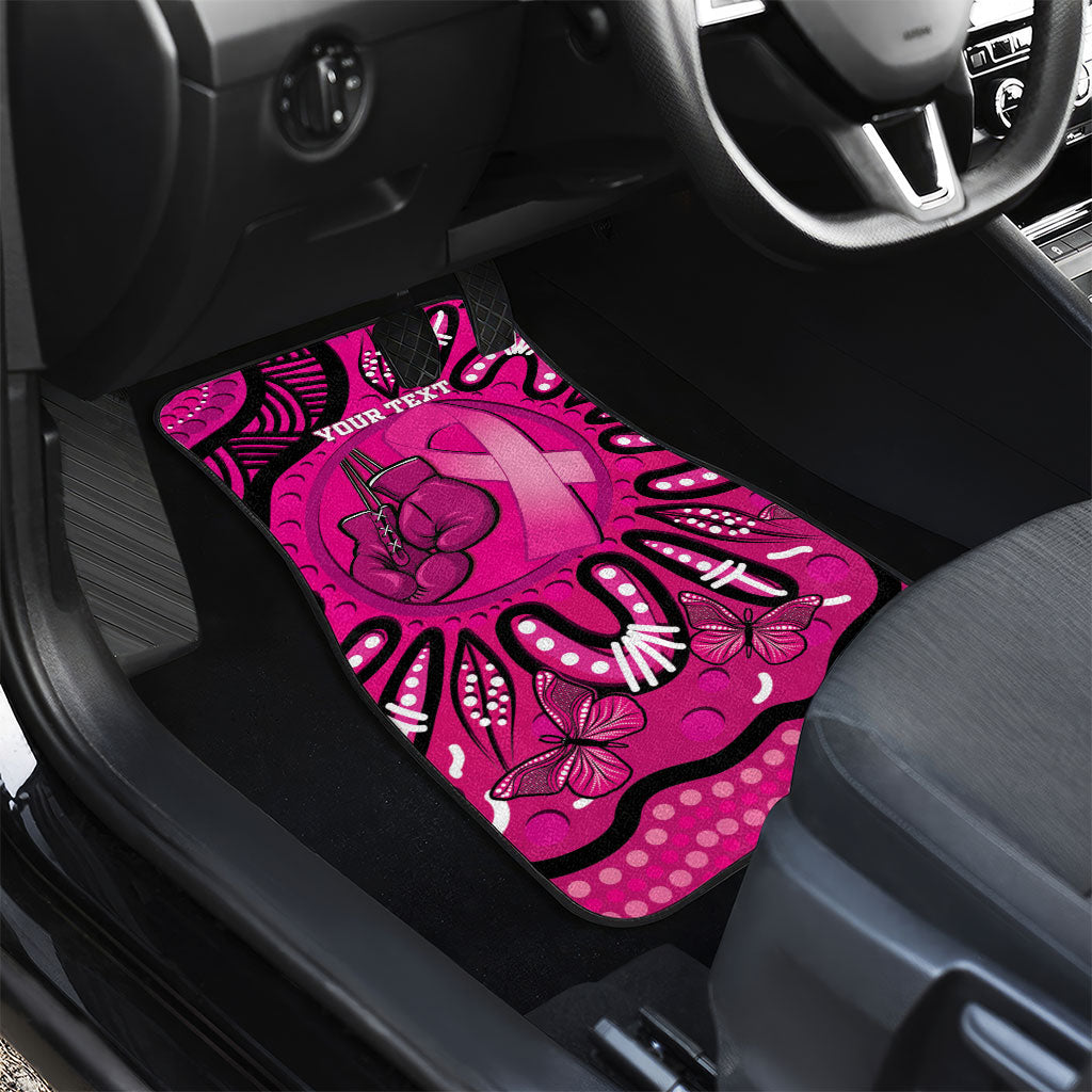 Personalised Australia Breast Cancer Car Mats Pink Boxing Ribbon Be Strong And Fight On