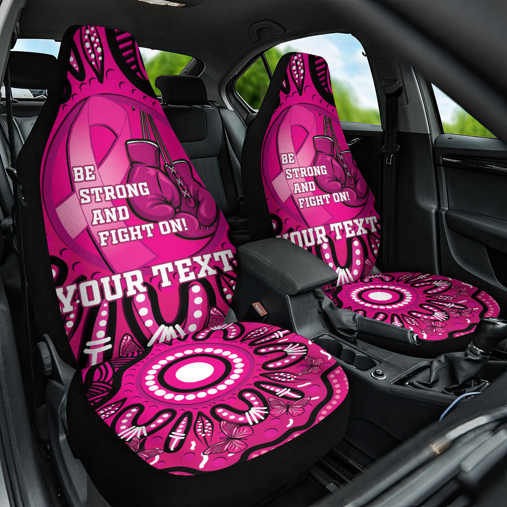 Personalised Australia Breast Cancer Car Seat Cover Pink Boxing Ribbon Be Strong And Fight On