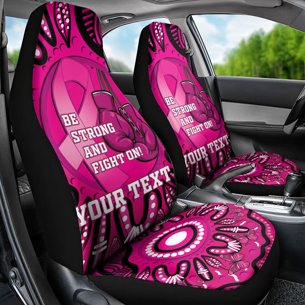 Personalised Australia Breast Cancer Car Seat Cover Pink Boxing Ribbon Be Strong And Fight On
