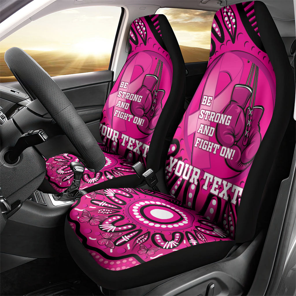 Personalised Australia Breast Cancer Car Seat Cover Pink Boxing Ribbon Be Strong And Fight On