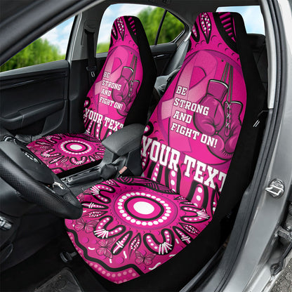 Personalised Australia Breast Cancer Car Seat Cover Pink Boxing Ribbon Be Strong And Fight On