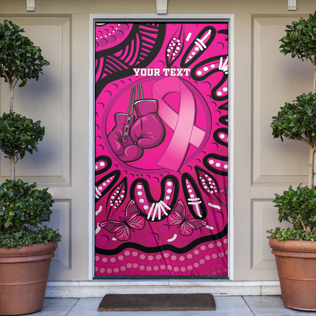 Personalised Australia Breast Cancer Door Cover Pink Boxing Ribbon Be Strong And Fight On