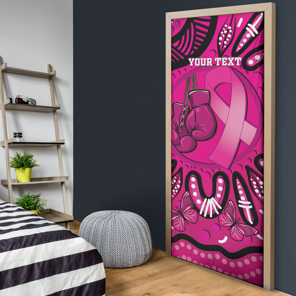 Personalised Australia Breast Cancer Door Cover Pink Boxing Ribbon Be Strong And Fight On