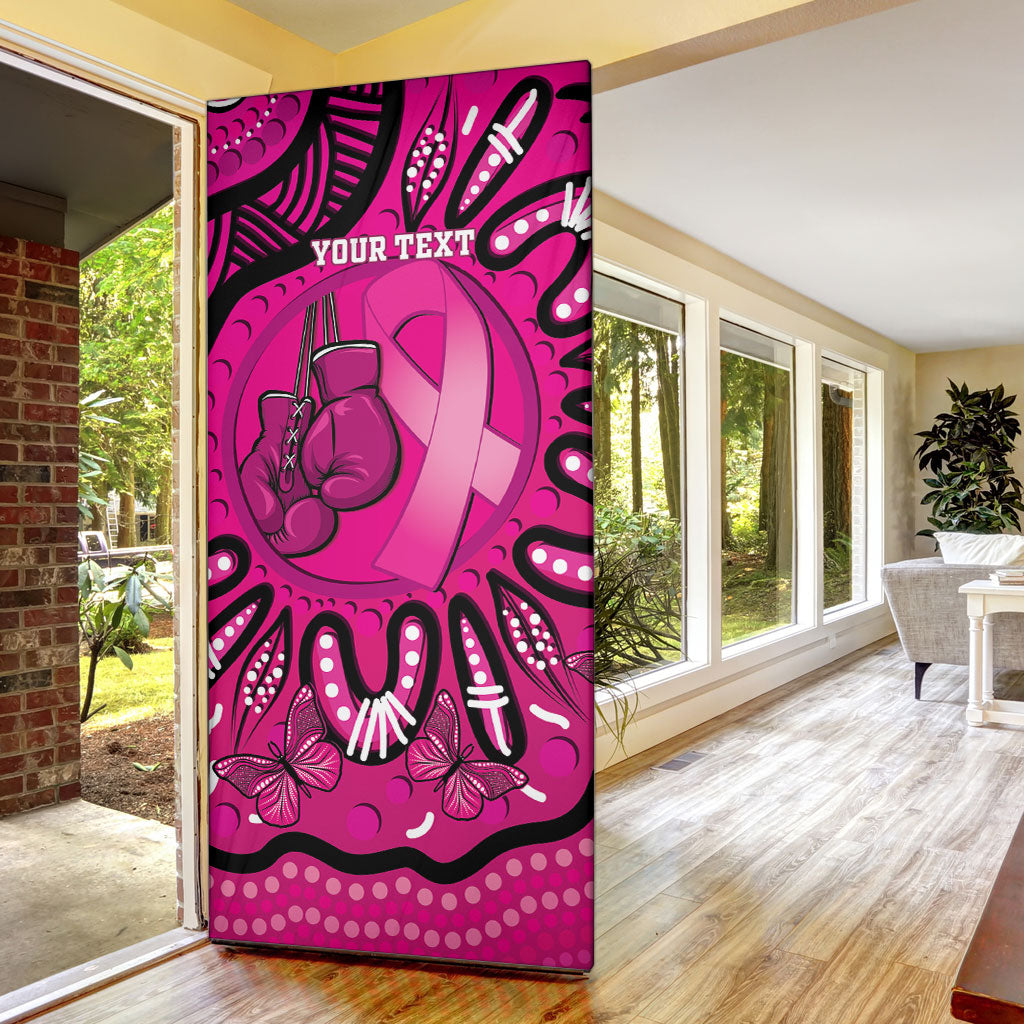 Personalised Australia Breast Cancer Door Cover Pink Boxing Ribbon Be Strong And Fight On