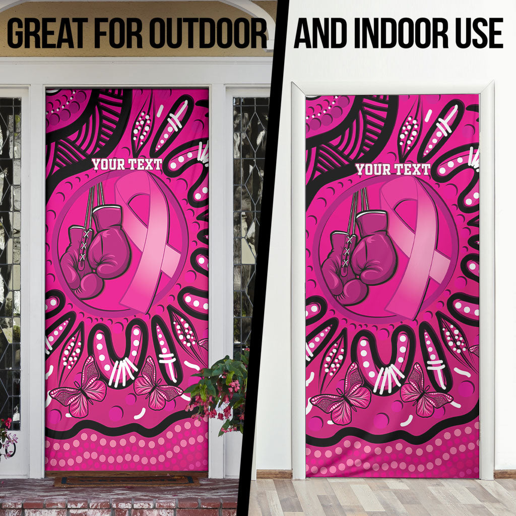 Personalised Australia Breast Cancer Door Cover Pink Boxing Ribbon Be Strong And Fight On
