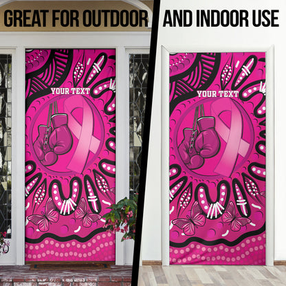 Personalised Australia Breast Cancer Door Cover Pink Boxing Ribbon Be Strong And Fight On