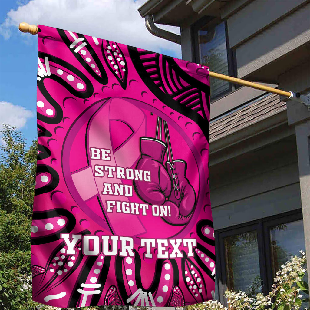 Personalised Australia Breast Cancer Garden Flag Pink Boxing Ribbon Be Strong And Fight On