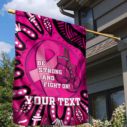 Personalised Australia Breast Cancer Garden Flag Pink Boxing Ribbon Be Strong And Fight On