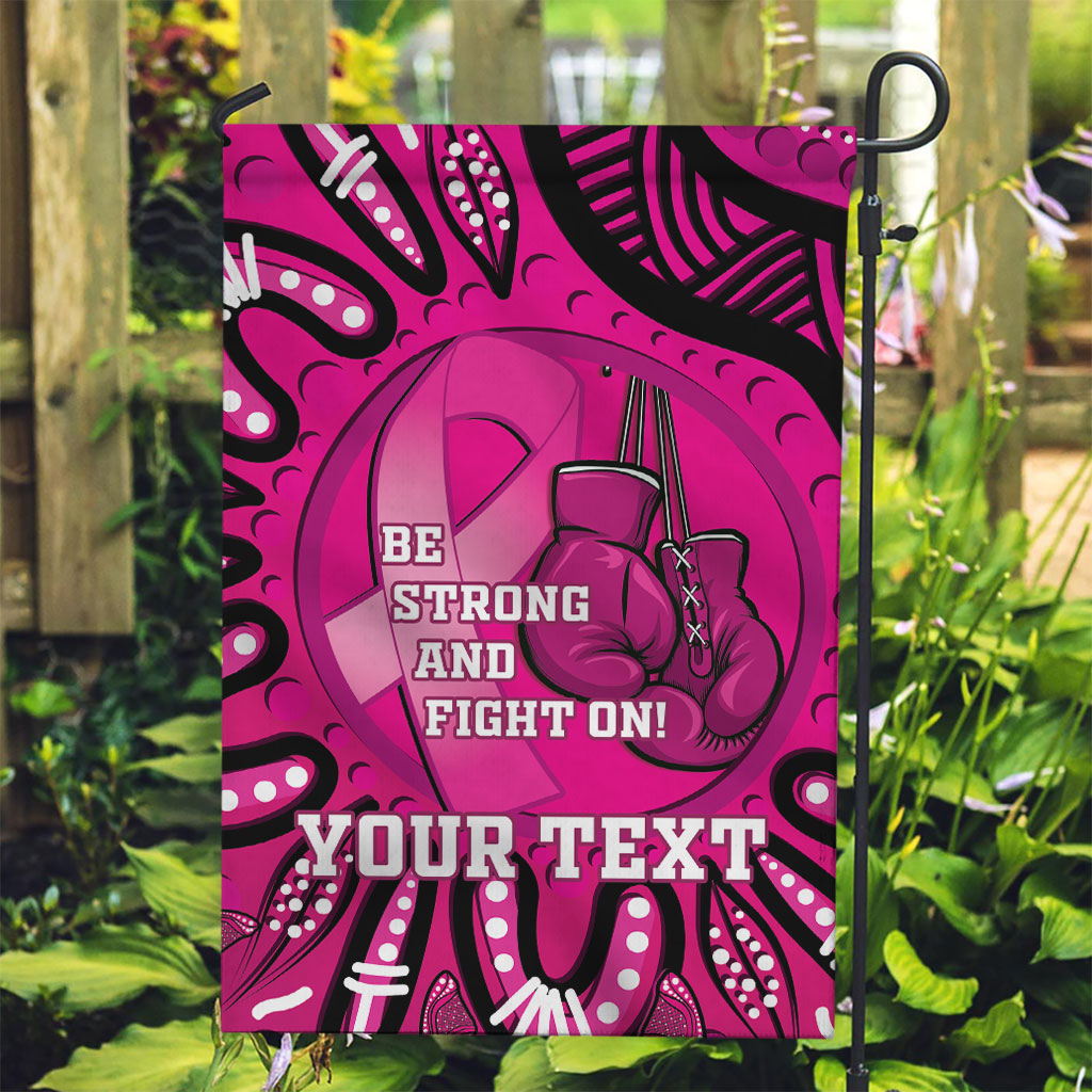 Personalised Australia Breast Cancer Garden Flag Pink Boxing Ribbon Be Strong And Fight On