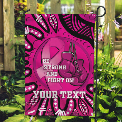 Personalised Australia Breast Cancer Garden Flag Pink Boxing Ribbon Be Strong And Fight On
