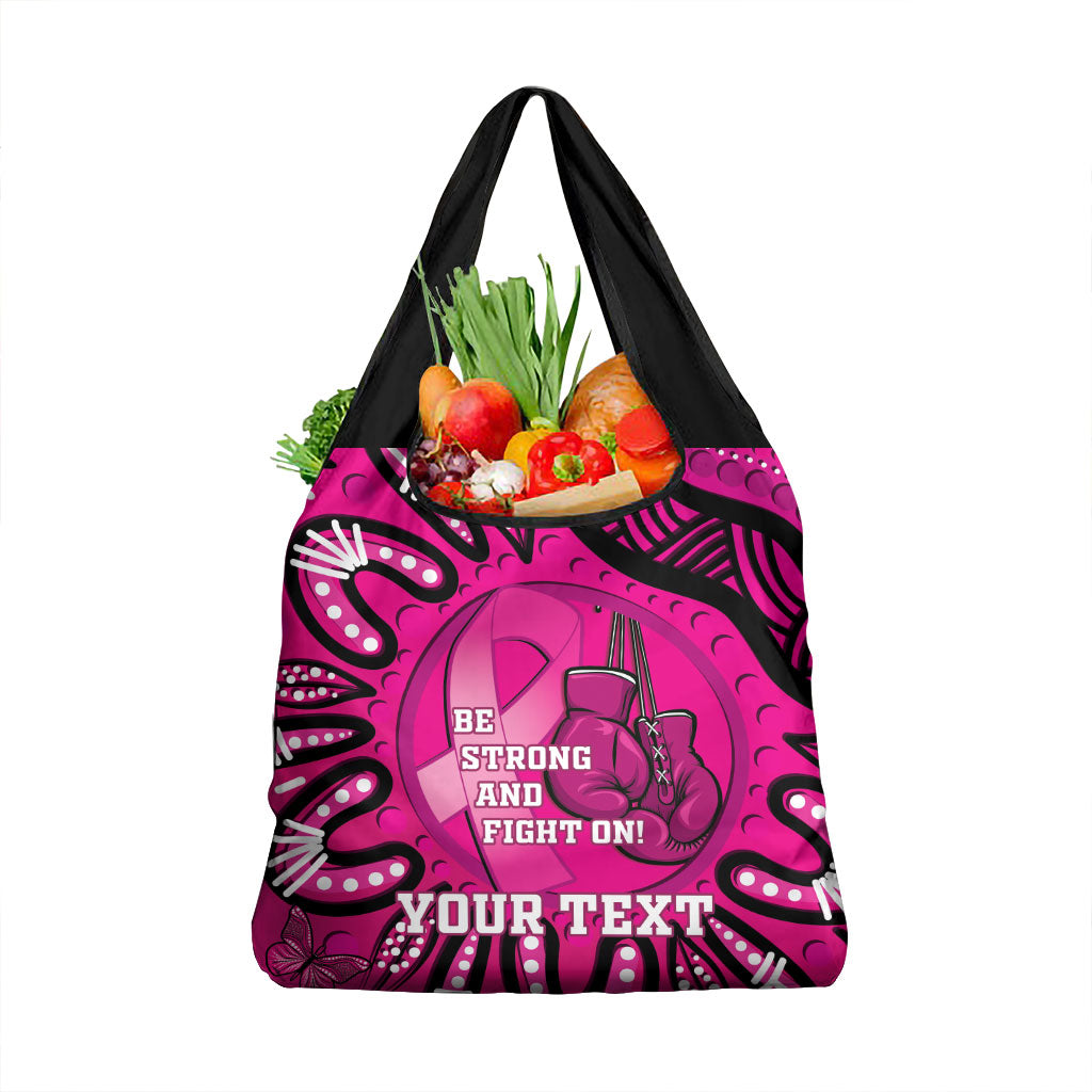 Personalised Australia Breast Cancer Grocery Bag Pink Boxing Ribbon Be Strong And Fight On