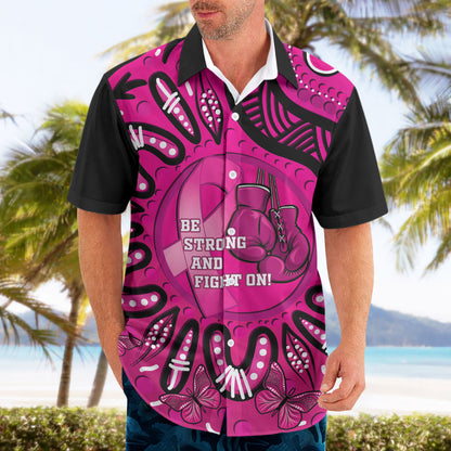 Personalised Australia Breast Cancer Hawaiian Shirt Pink Boxing Ribbon Be Strong And Fight On