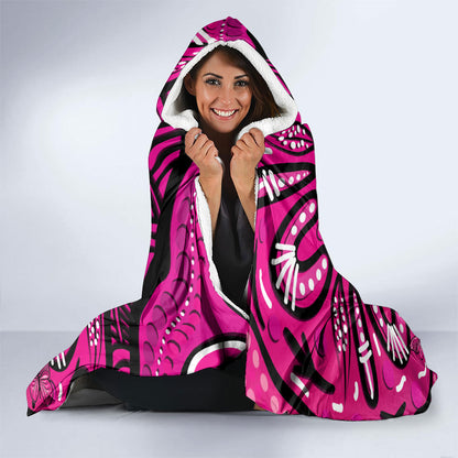 Personalised Australia Breast Cancer Hooded Blanket Pink Boxing Ribbon Be Strong And Fight On