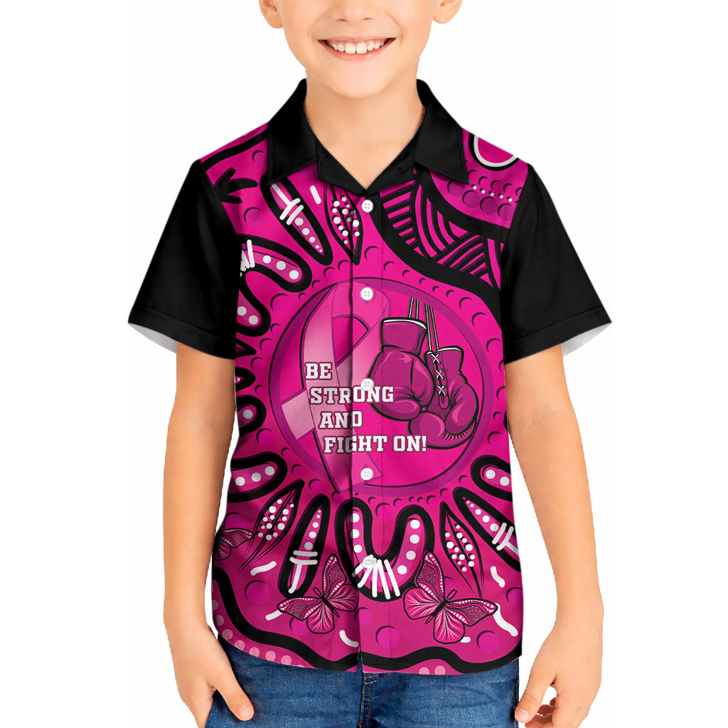 Personalised Australia Breast Cancer Kid Hawaiian Shirt Pink Boxing Ribbon Be Strong And Fight On