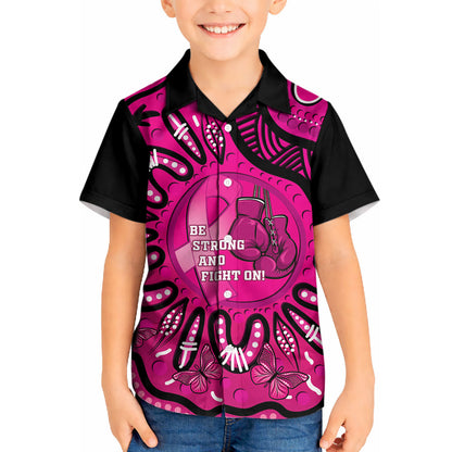 Personalised Australia Breast Cancer Kid Hawaiian Shirt Pink Boxing Ribbon Be Strong And Fight On