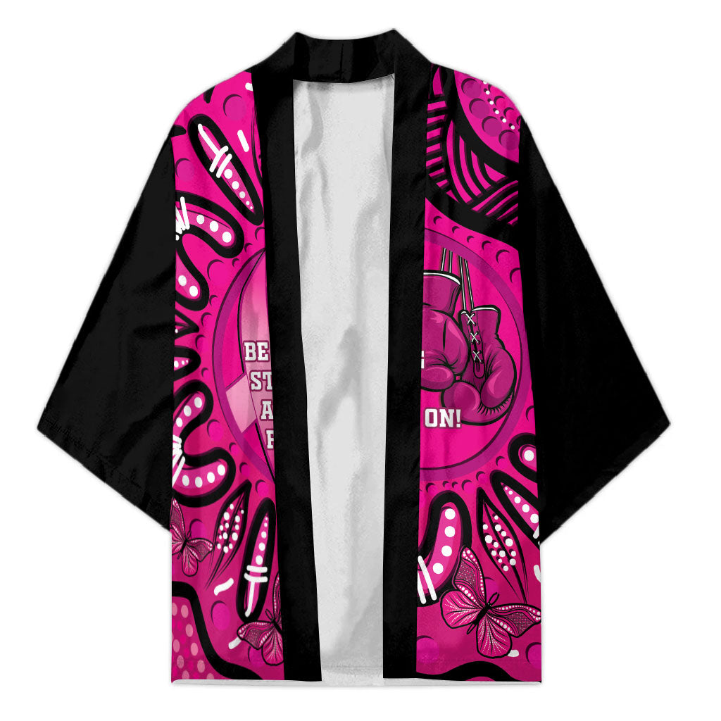 Personalised Australia Breast Cancer Kimono Pink Boxing Ribbon Be Strong And Fight On