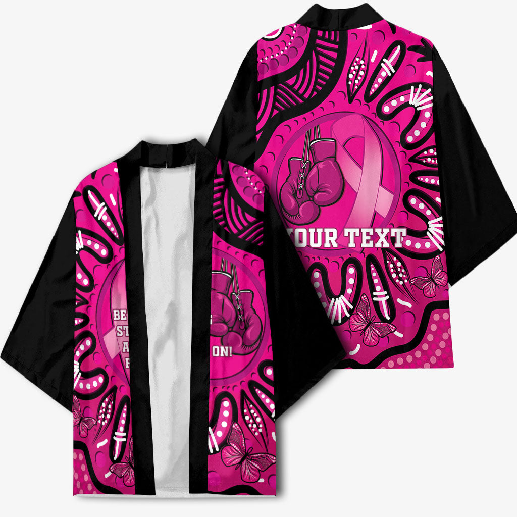 Personalised Australia Breast Cancer Kimono Pink Boxing Ribbon Be Strong And Fight On