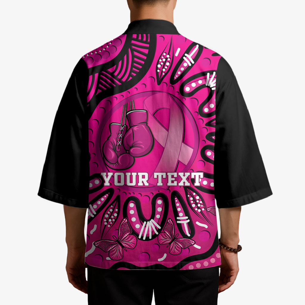 Personalised Australia Breast Cancer Kimono Pink Boxing Ribbon Be Strong And Fight On