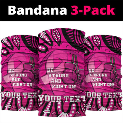 Personalised Australia Breast Cancer Neck Gaiter Pink Boxing Ribbon Be Strong And Fight On