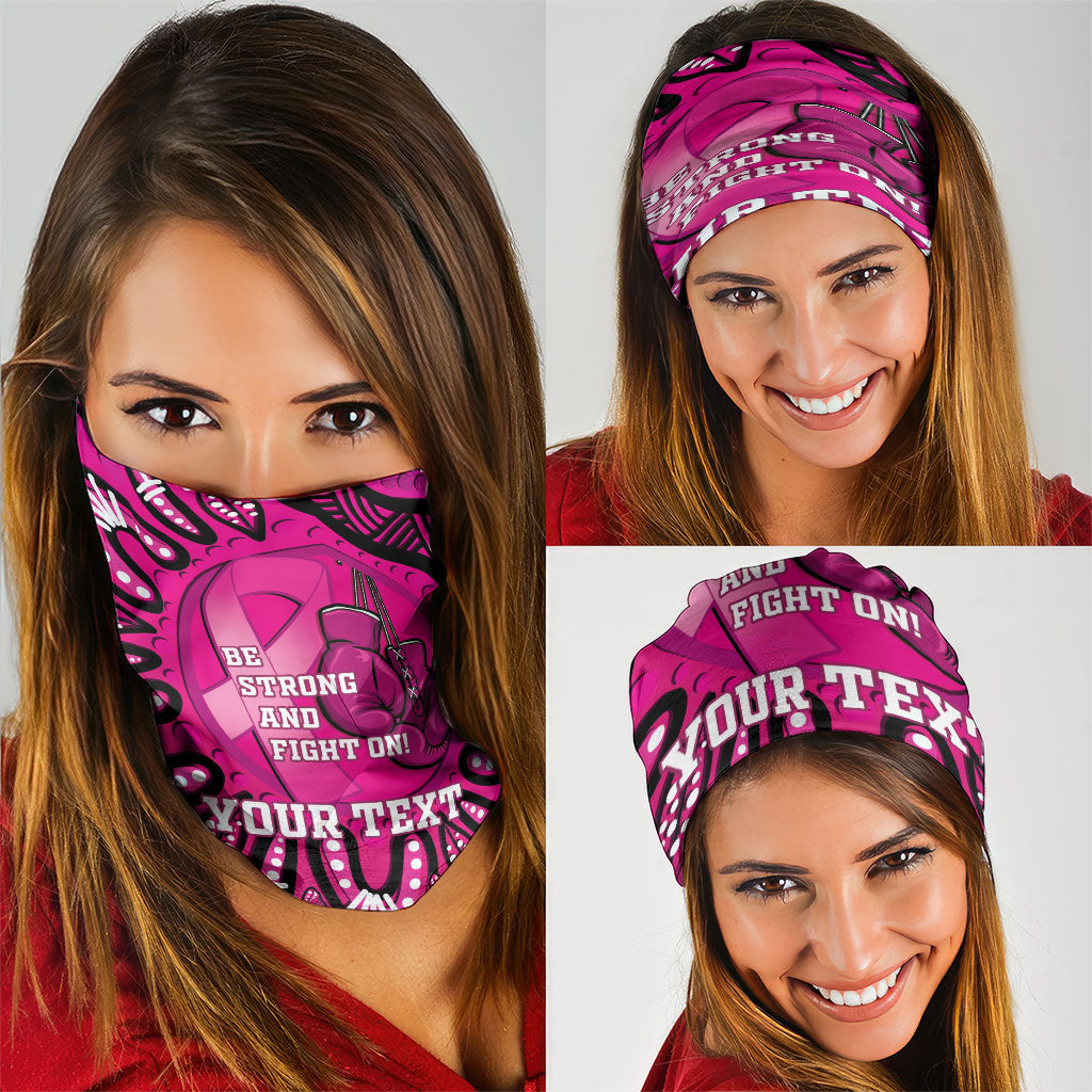 Personalised Australia Breast Cancer Neck Gaiter Pink Boxing Ribbon Be Strong And Fight On