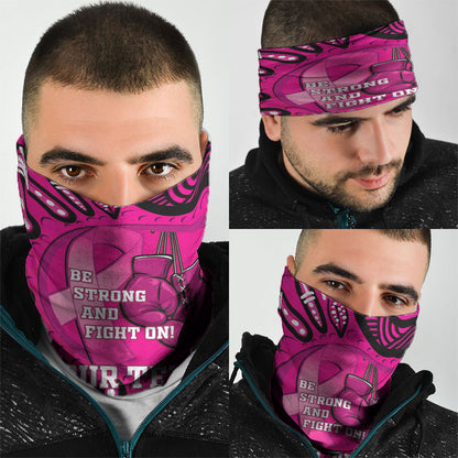 Personalised Australia Breast Cancer Neck Gaiter Pink Boxing Ribbon Be Strong And Fight On