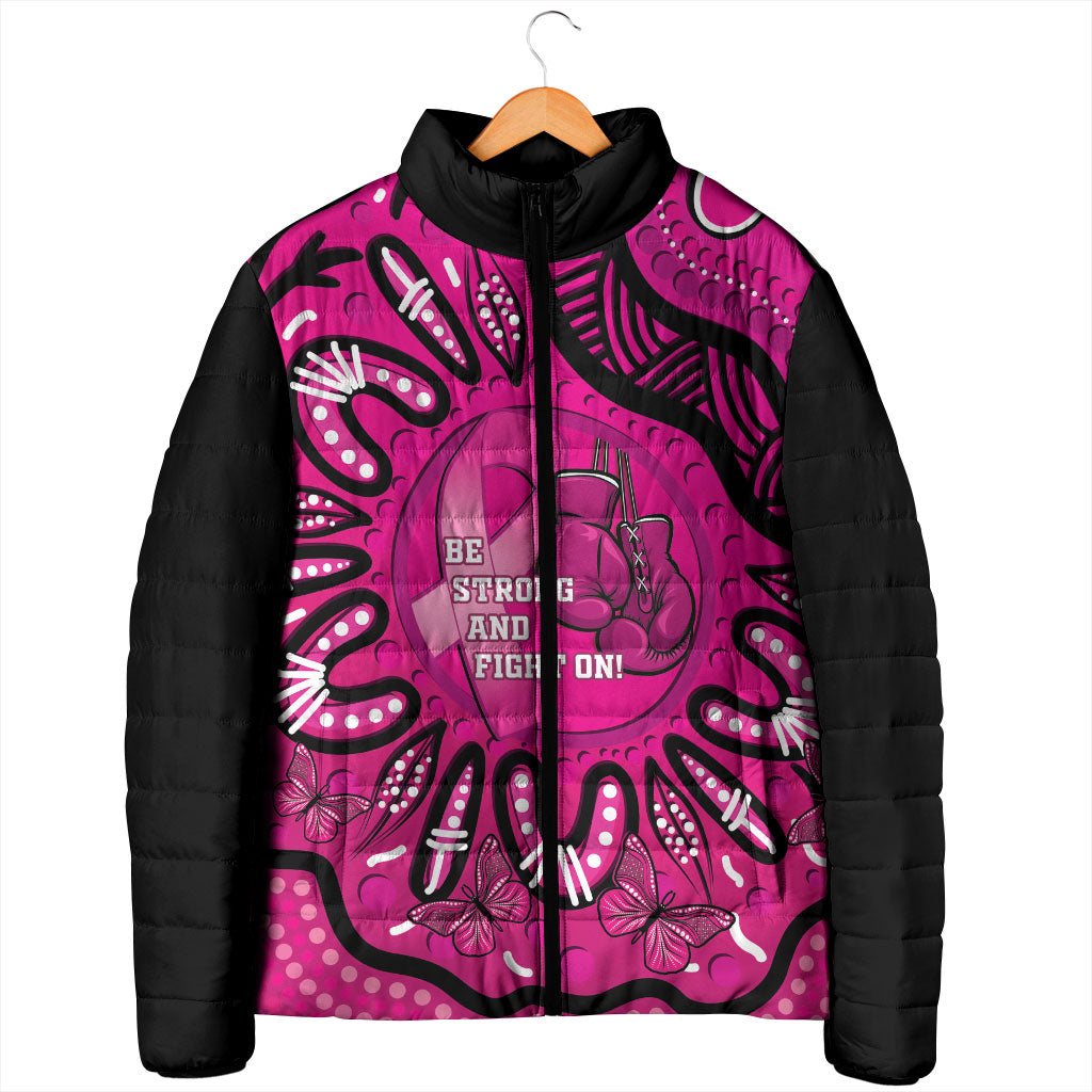 Personalised Australia Breast Cancer Padded Jacket Pink Boxing Ribbon Be Strong And Fight On