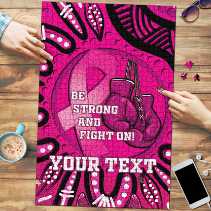 Personalised Australia Breast Cancer Puzzle Pink Boxing Ribbon Be Strong And Fight On