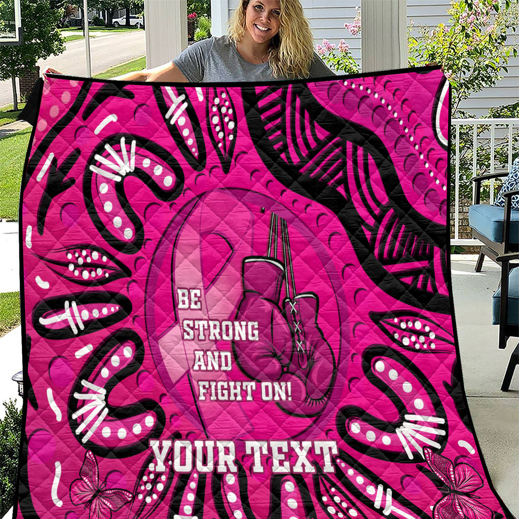 Personalised Australia Breast Cancer Quilt Pink Boxing Ribbon Be Strong And Fight On