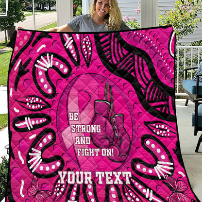 Personalised Australia Breast Cancer Quilt Pink Boxing Ribbon Be Strong And Fight On
