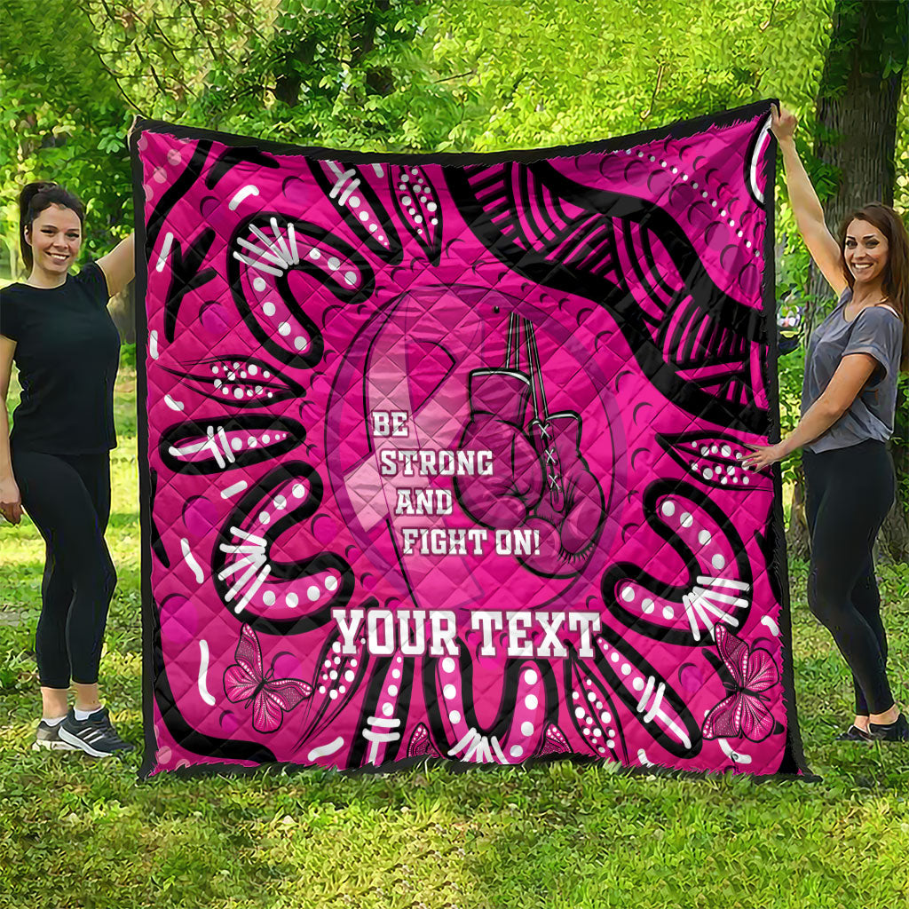 Personalised Australia Breast Cancer Quilt Pink Boxing Ribbon Be Strong And Fight On