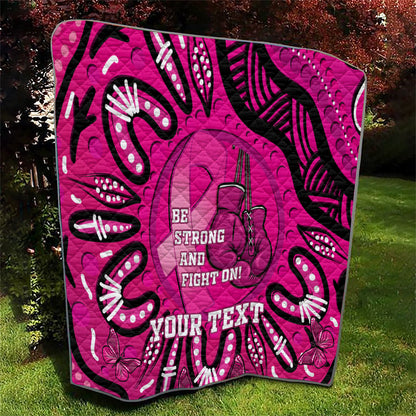 Personalised Australia Breast Cancer Quilt Pink Boxing Ribbon Be Strong And Fight On