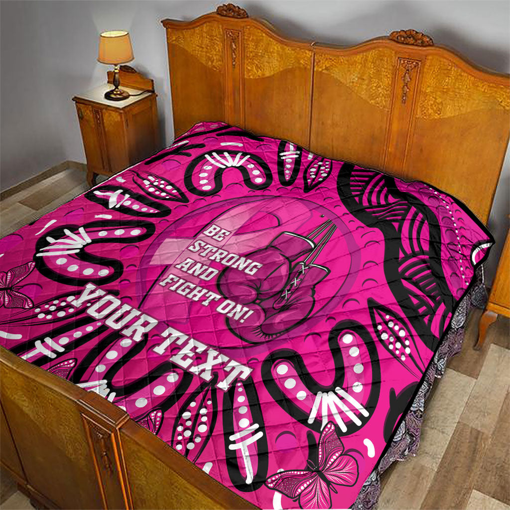 Personalised Australia Breast Cancer Quilt Pink Boxing Ribbon Be Strong And Fight On