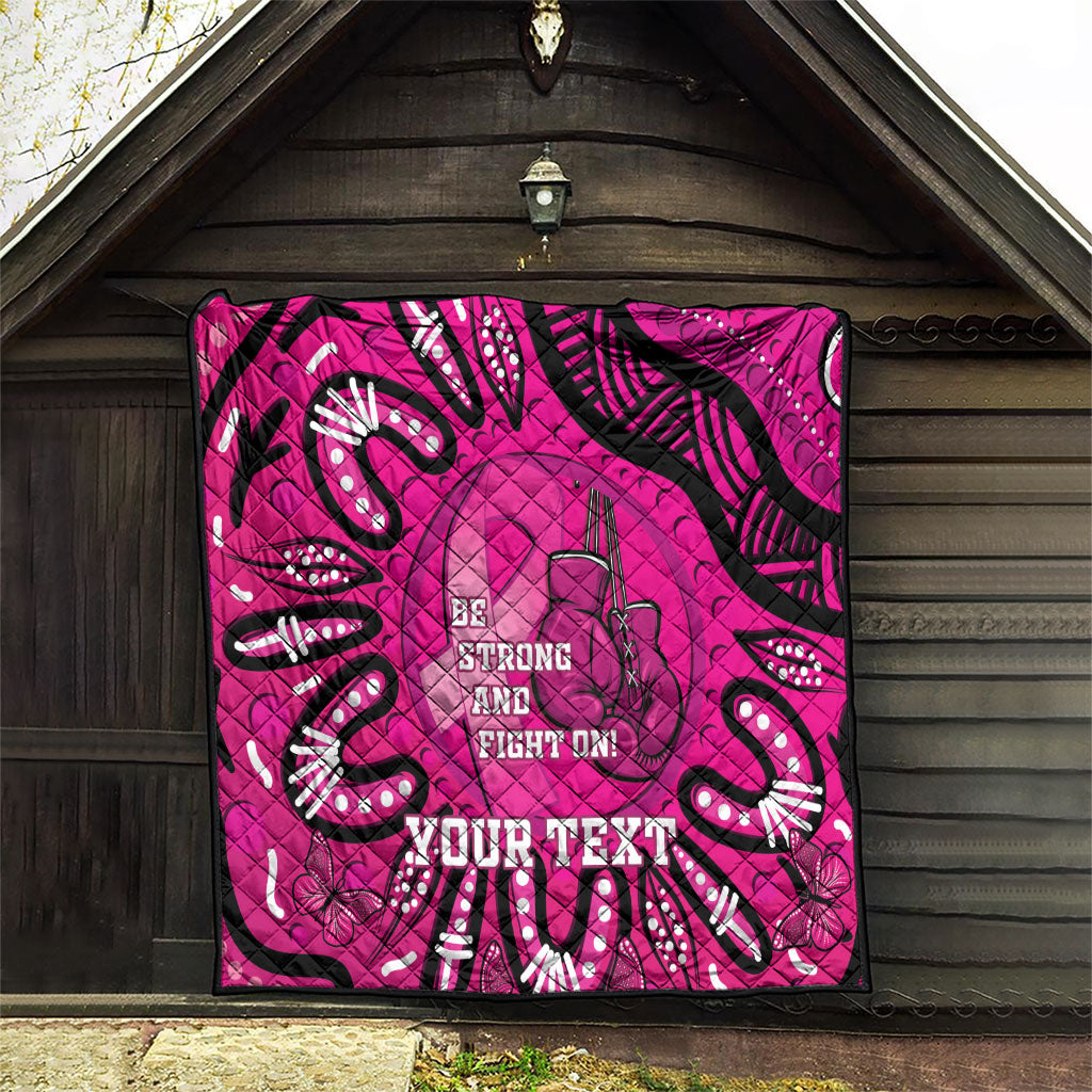 Personalised Australia Breast Cancer Quilt Pink Boxing Ribbon Be Strong And Fight On