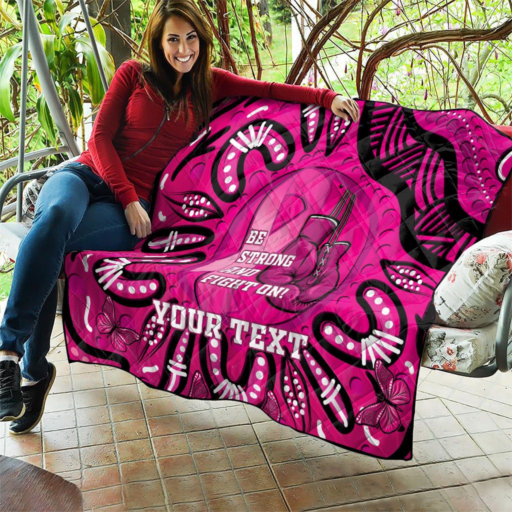 Personalised Australia Breast Cancer Quilt Pink Boxing Ribbon Be Strong And Fight On
