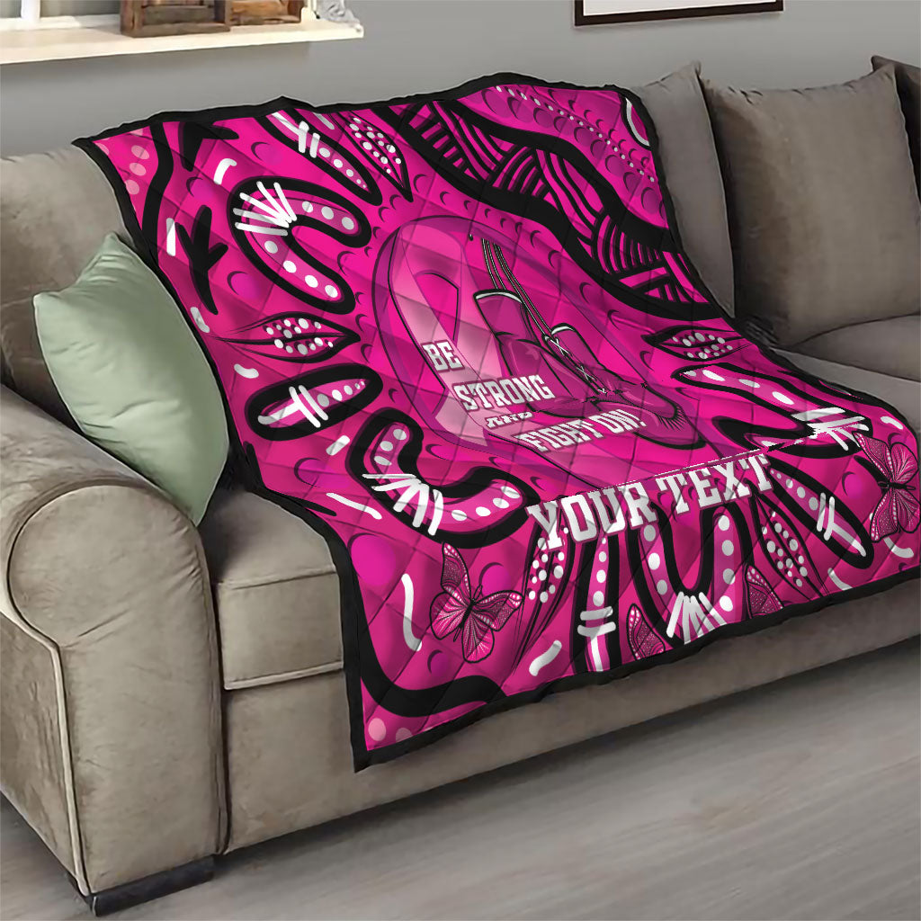 Personalised Australia Breast Cancer Quilt Pink Boxing Ribbon Be Strong And Fight On